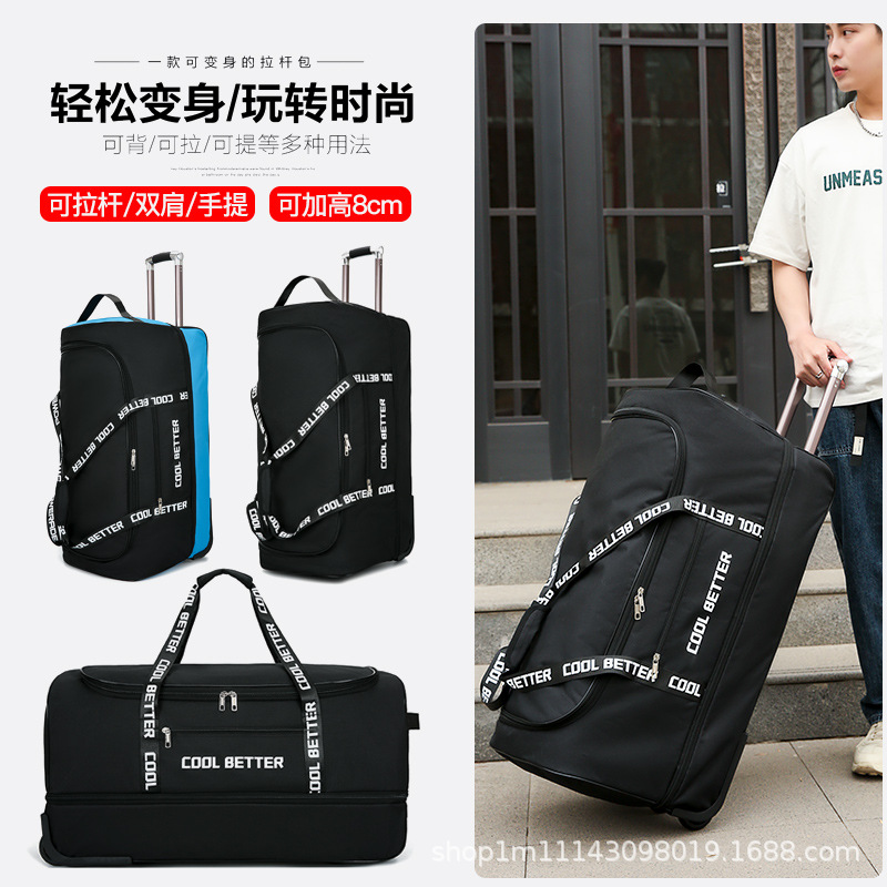 Large Capacity Tie Rod Bag Men - đánh giá và giá Foldable Rolling Luggage Bag