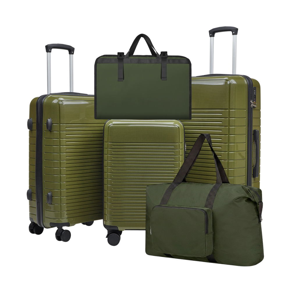 5 Piece PP Hard Shell Luggage  - đánh giá và giá Foldable Rolling Luggage Bag